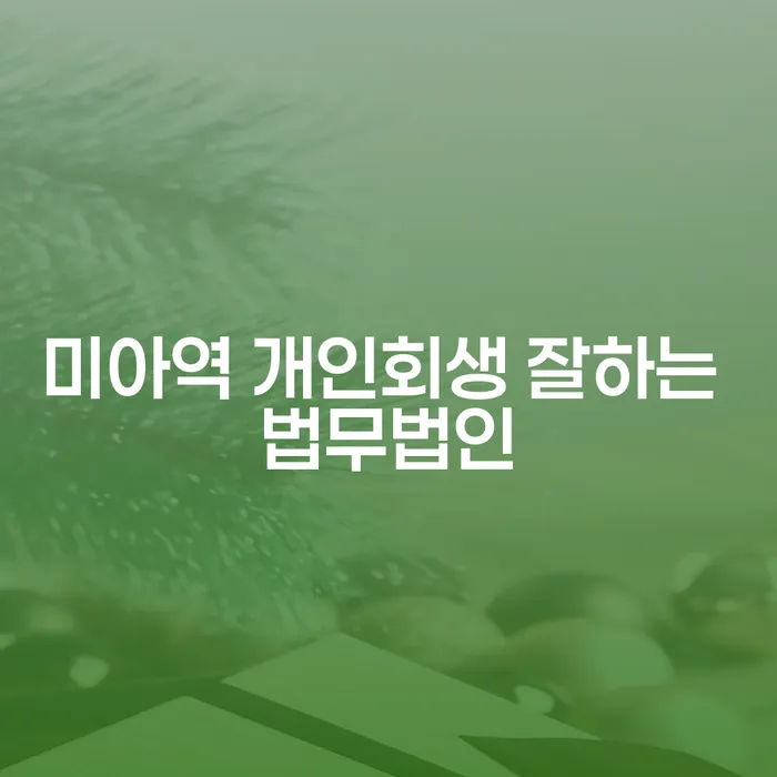 미아역 개인회생 잘하는 법무법인