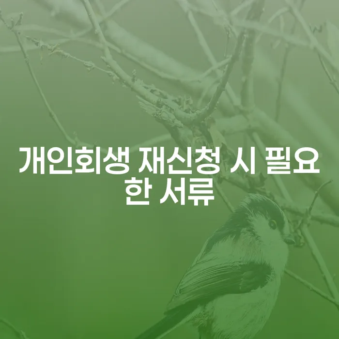 개인회생 재신청 시 필요한 서류는 무엇일까요?